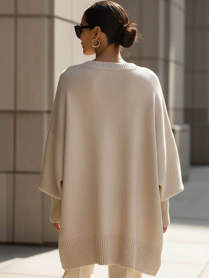 Clarisse | Pull Ample Drapé à Col Large
