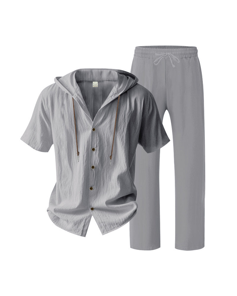Ensemble Deux Pièces À Capuche Léger Pour Homme Pour Une Tenue Décontractée Estivale