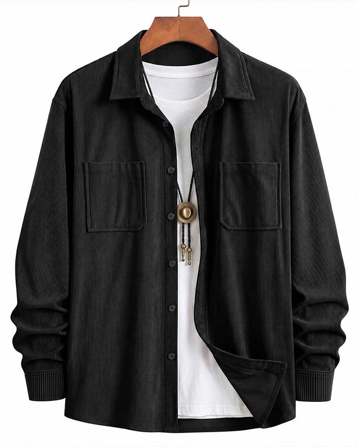 👔 Veste Chemise Décontractée En Velours Côtelé Pour Homme – Texture Classique Rencontre Confort Quotidien