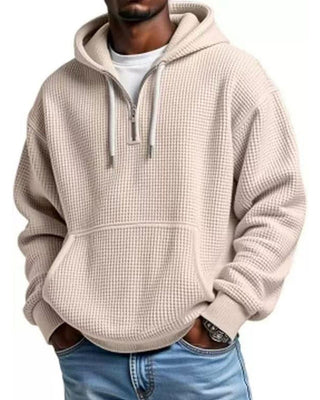 Hoodie Homme Unie Fermeture Éclair Pull