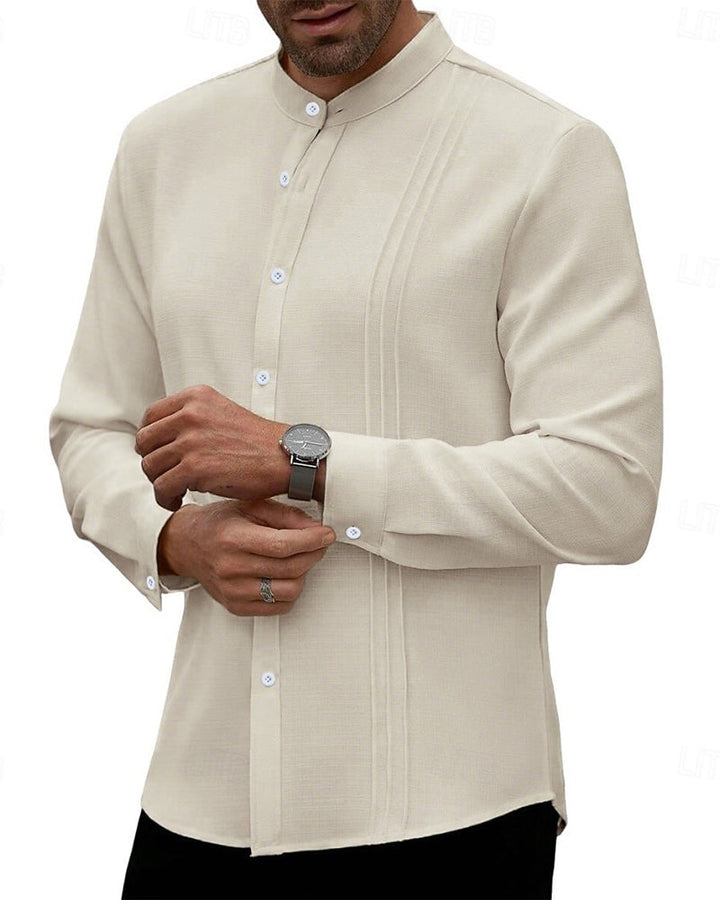 Chemise Hommes Mode Mini Col Mandarin