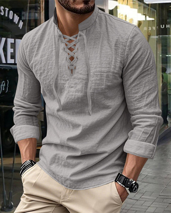 Chemise Homme Décontractée De Couleur Unie – Classique, Confortable &amp; Polyvalente À Associer 👔