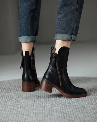 Pernelle | Bottes en Cuir à Talon Carré