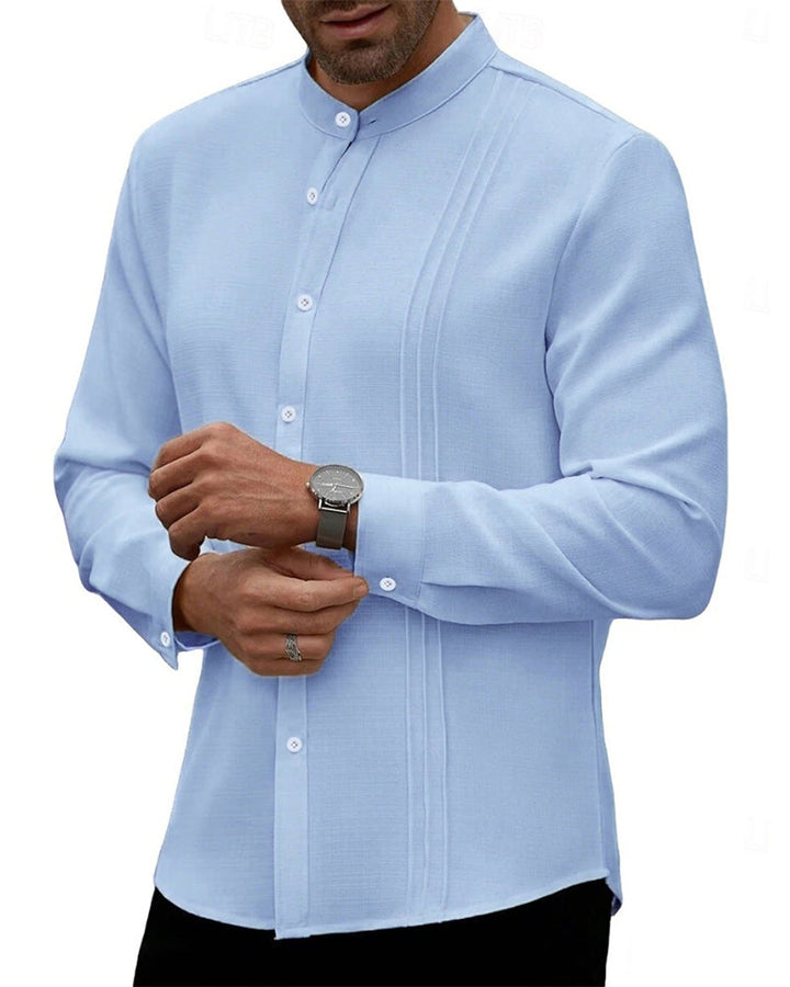 Chemise Hommes Mode Mini Col Mandarin