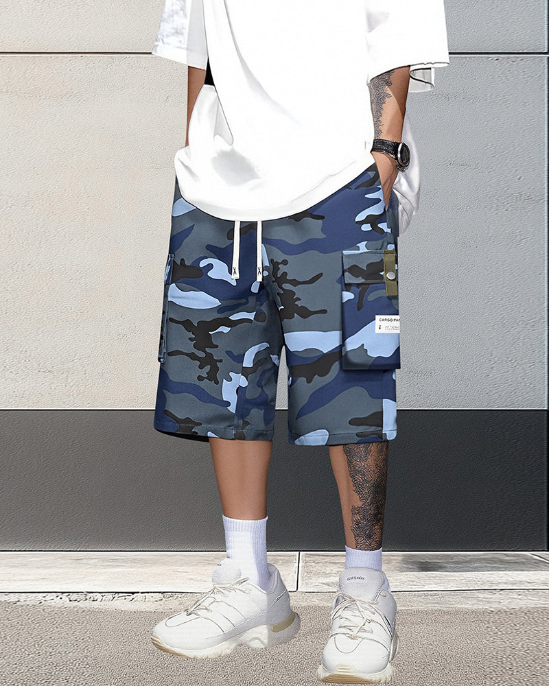 Short Homme Multi-Poches Cordon De Serrage Cargo