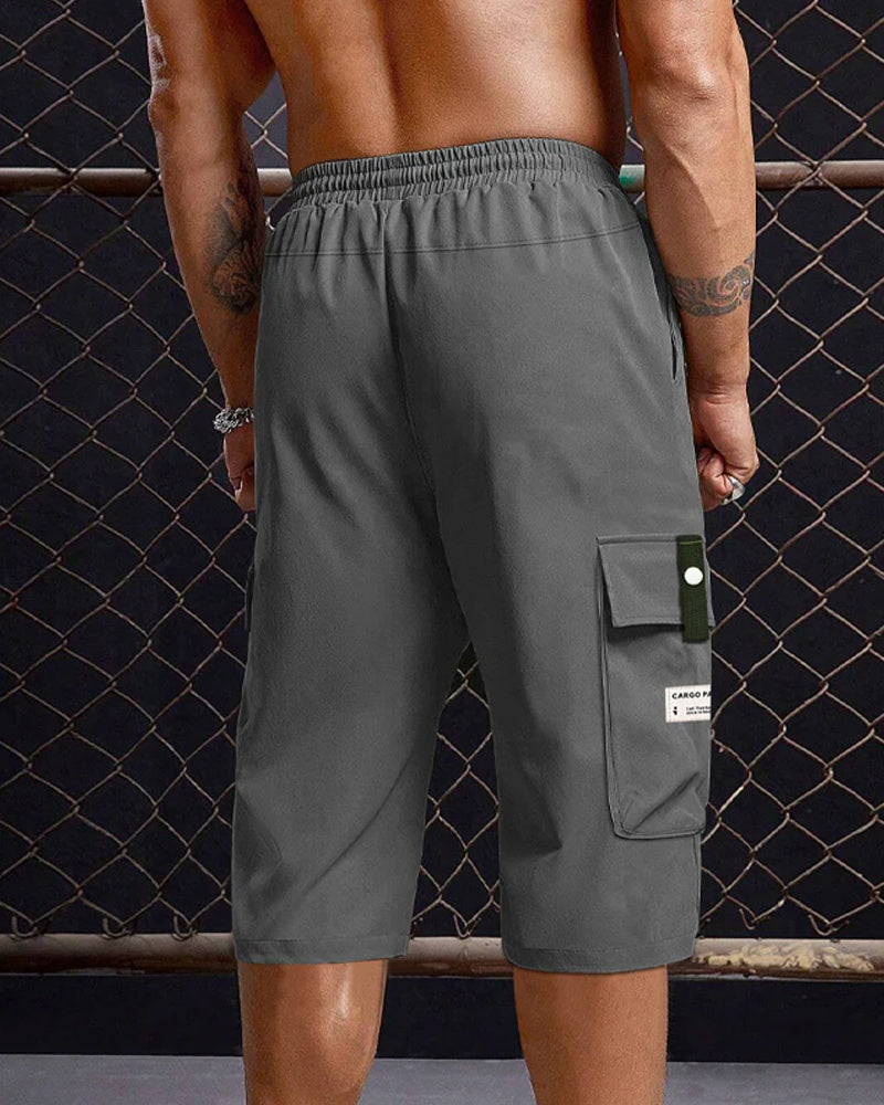 Pantalon Homme Décontracté Cordon Capri Cargo