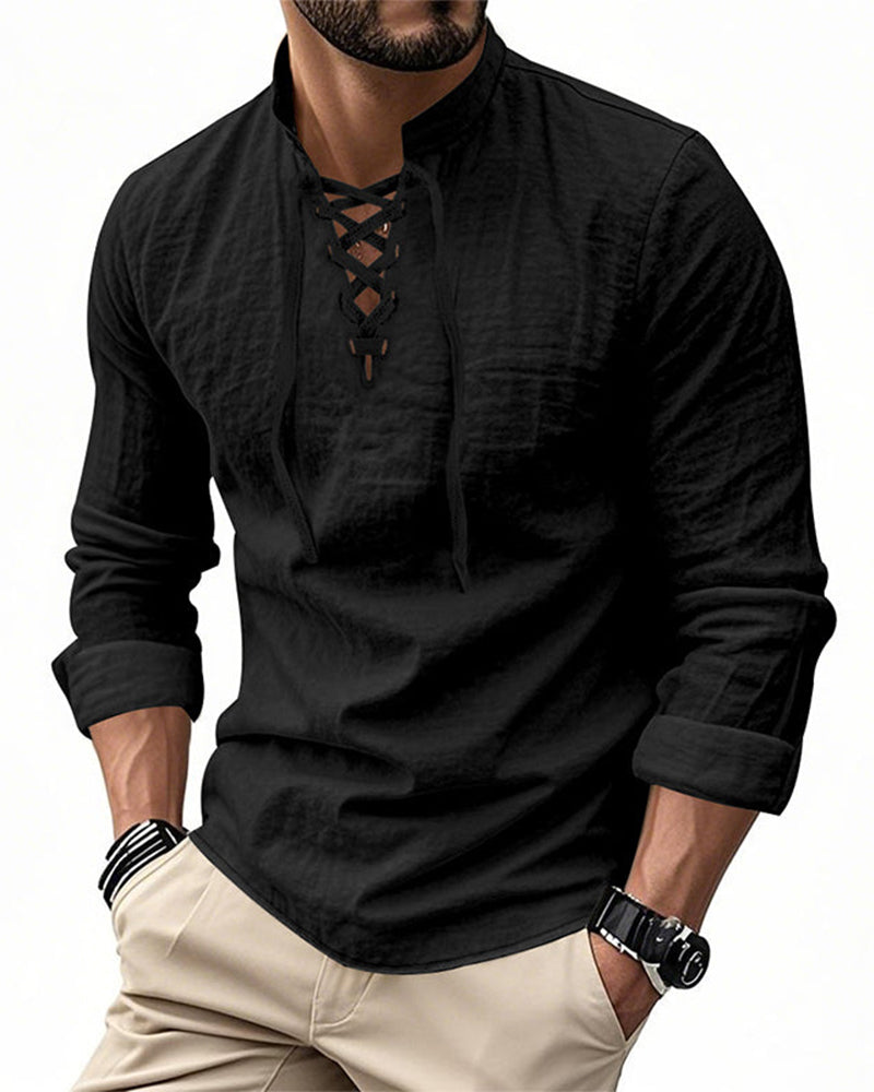 Chemise Homme Décontractée De Couleur Unie – Classique, Confortable &amp; Polyvalente À Associer 👔