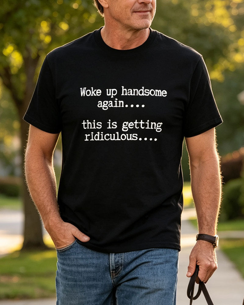 Homme T-Shirt Lettre Imprimé Col Rond
