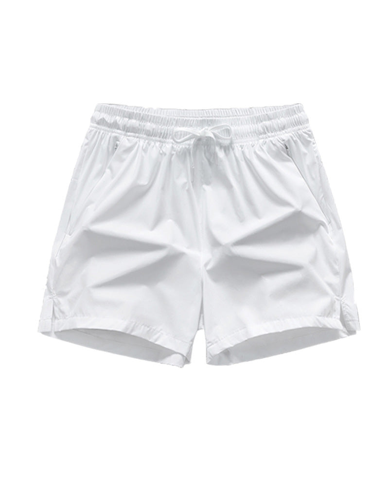 Shorts Hommes Taille Élastique Poche Séchage Rapide Ice-Soie Sport