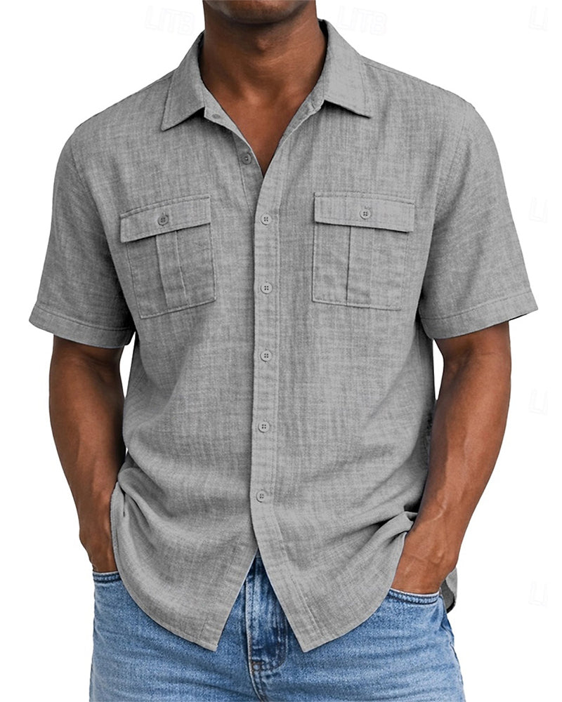 Chemise Homme Poche Manche Courte