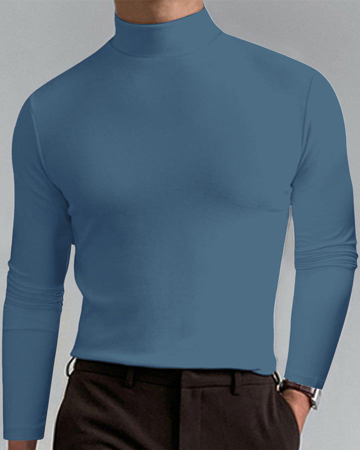 T-Shirt À Manches Longues Pour Homme Avec Col Ajusté