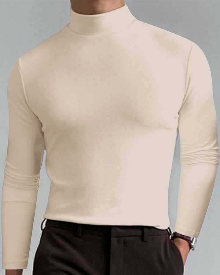 T-Shirt À Manches Longues Pour Homme Avec Col Ajusté