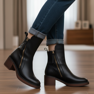 Pernelle | Bottes en Cuir à Talon Carré