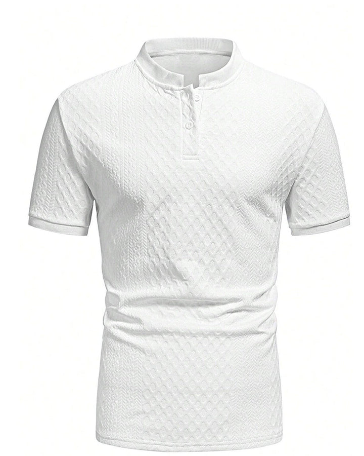 T-Shirt Homme Jacquard Col Dressé