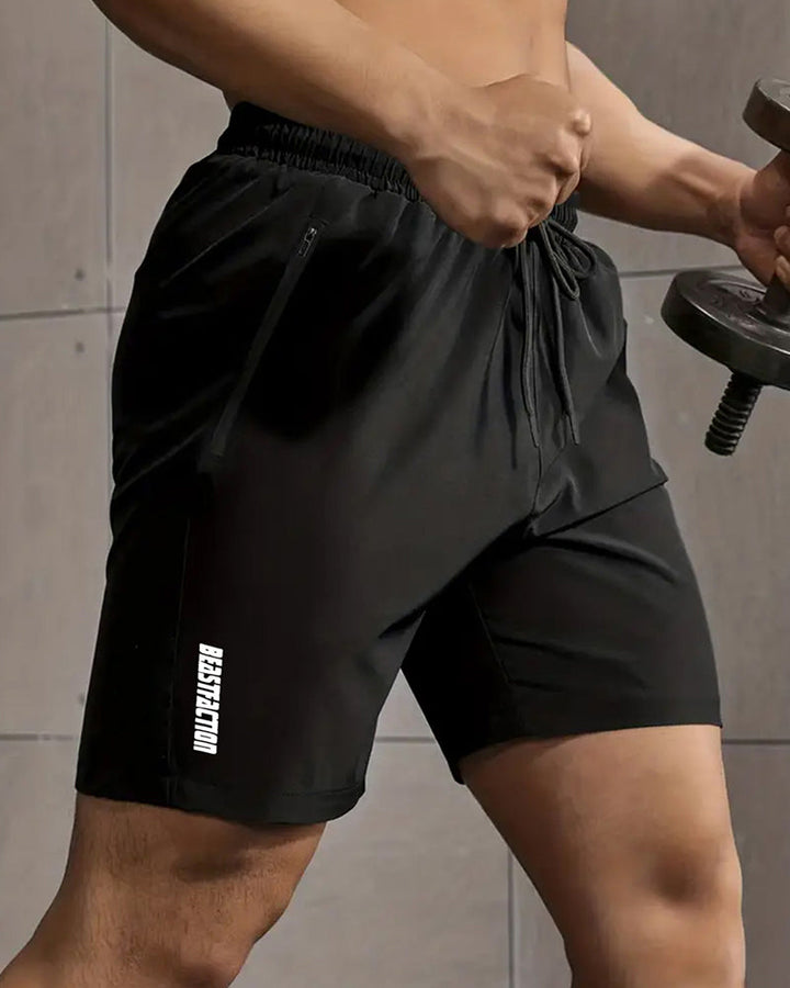 Short Hommes Séchage Rapide Poche Zip Athlétique