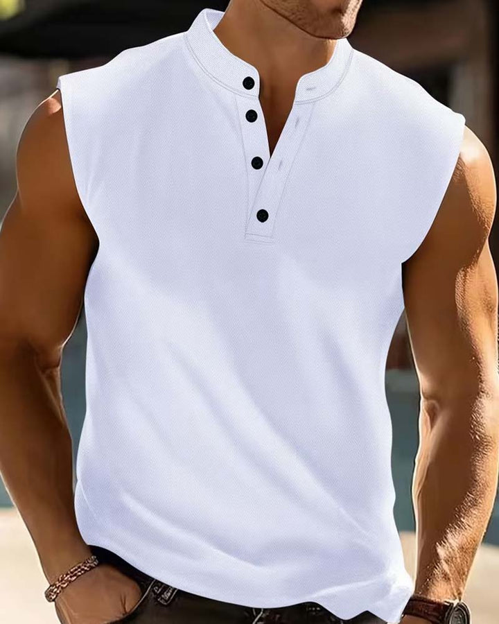 Débardeur Homme Henley Uni Sport