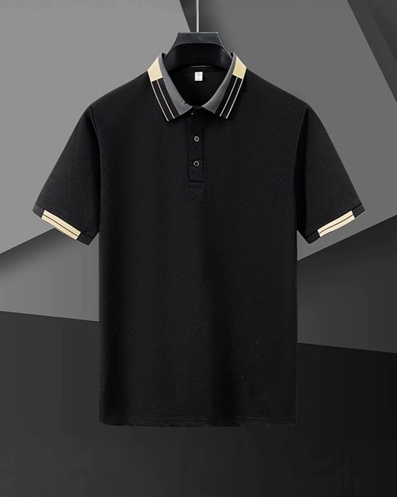 Chemise Bloc De Couleur Manche Courte Polo