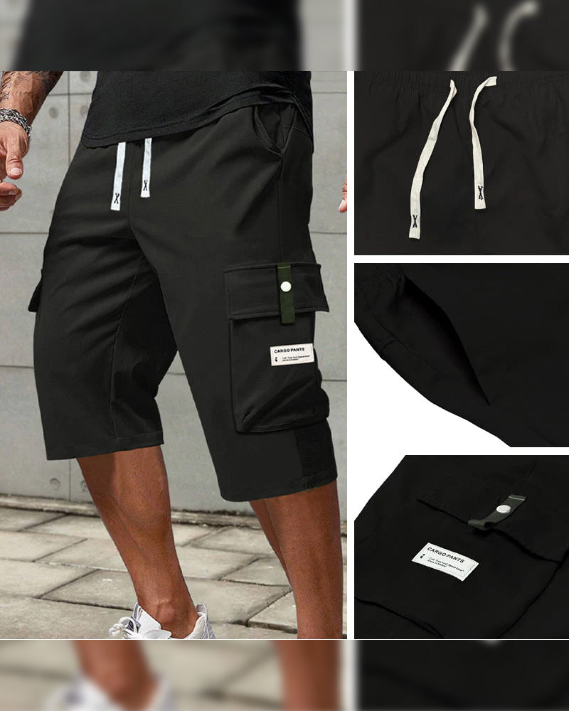 Pantalon Homme Décontracté Cordon Capri Cargo