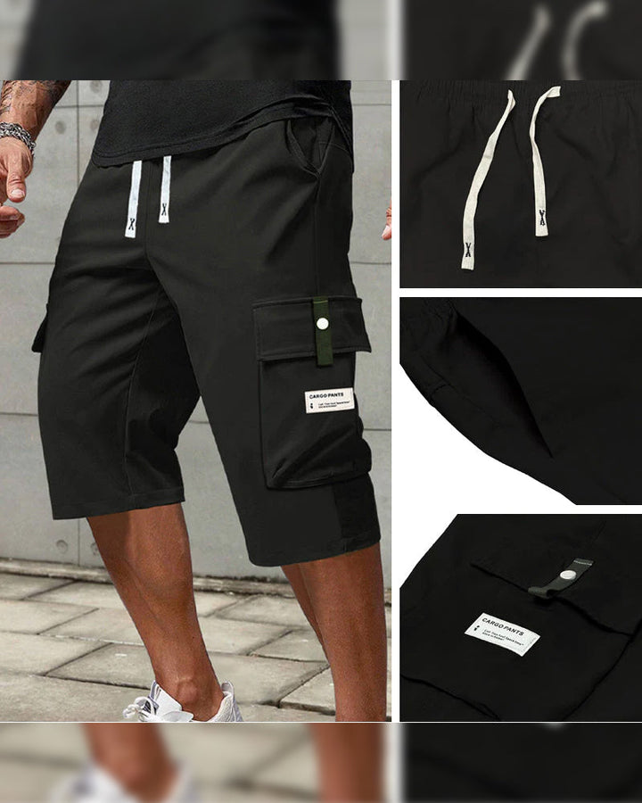Pantalon Homme Décontracté Cordon Capri Cargo