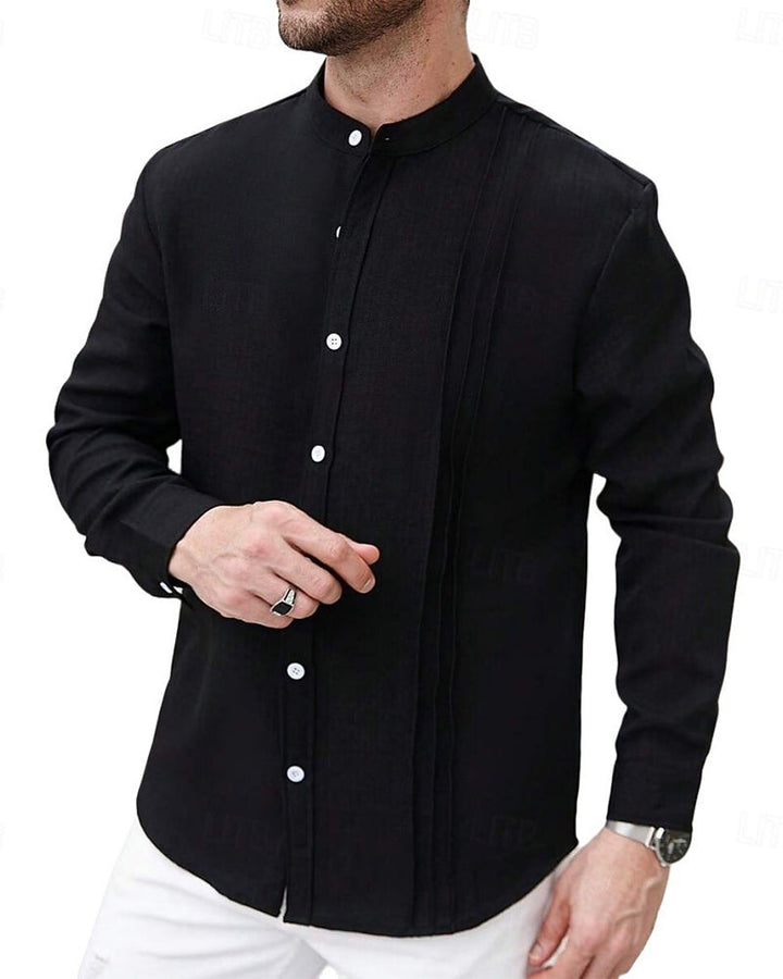 Chemise Hommes Mode Mini Col Mandarin