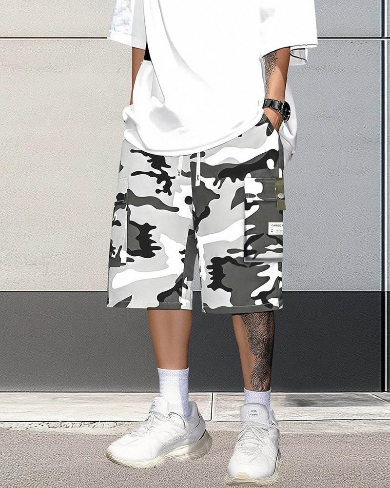 Short Homme Multi-Poches Cordon De Serrage Cargo