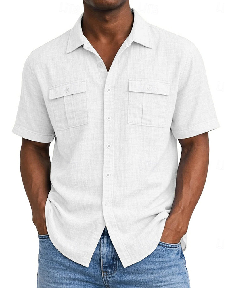 Chemise Homme Poche Manche Courte