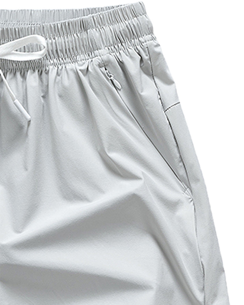 Shorts Hommes Taille Élastique Poche Séchage Rapide Ice-Soie Sport