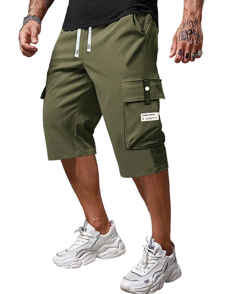 Pantalon Homme Décontracté Cordon Capri Cargo