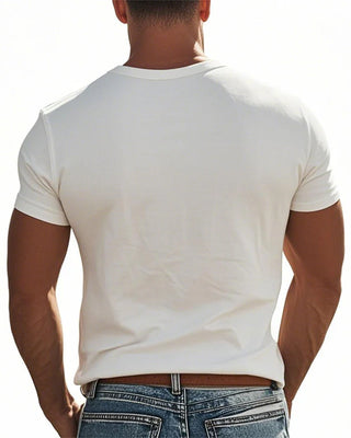 T-Shirt Hommes Patte Boutonnée Manches Courtes
