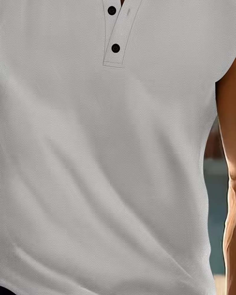 Débardeur Homme Henley Uni Sport