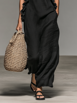 Gladys | Robe Maxi À Volants Sans Manches