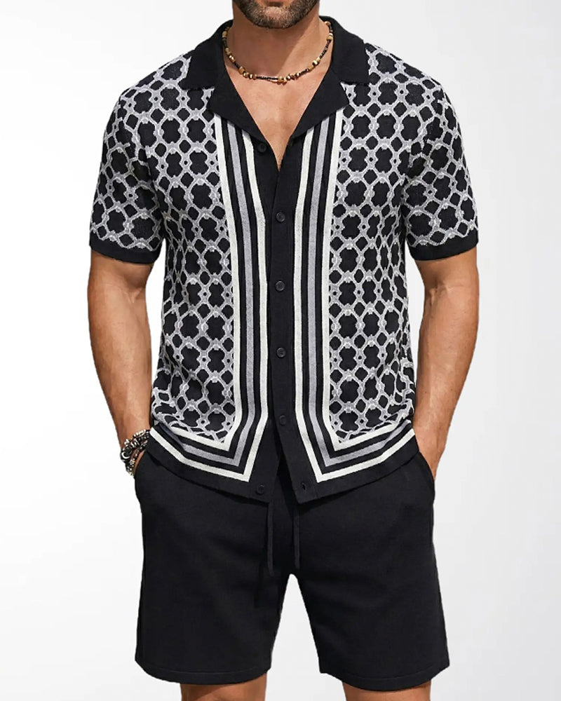 Ensemble Cardigan Manches Courtes Et Short Deux Pièces