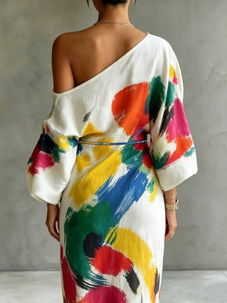 Danaé | Robe Maxi Imprimée Abstraite