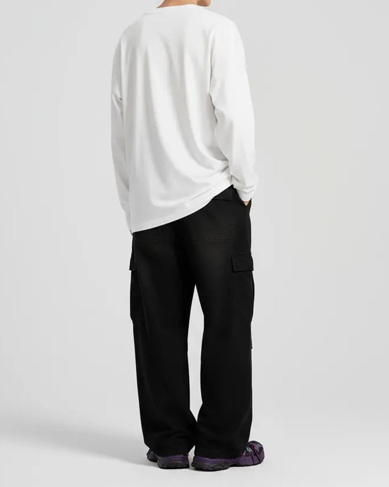 T-Shirt Homme Col Rond Manches Longues Fente