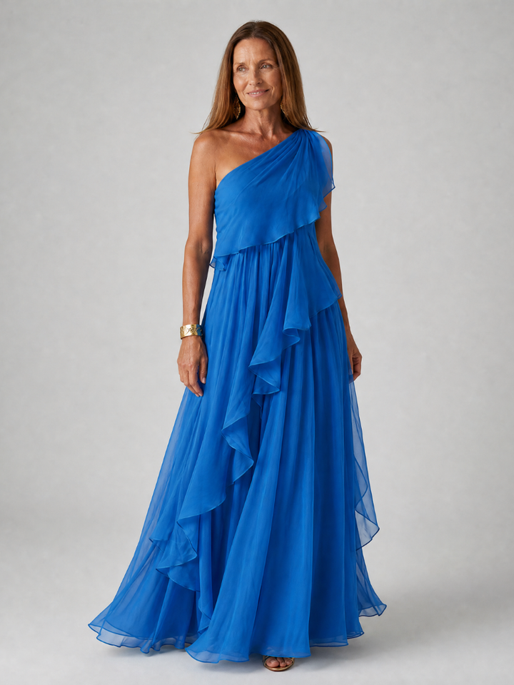 Thérèse | Robe Maxi À Une Épaule À Volants