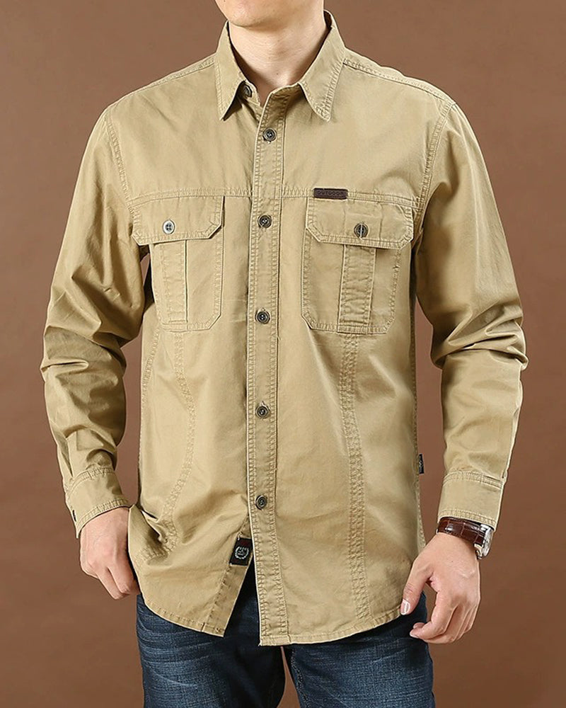 Chemise Homme Vêtement De Travail Poche Unie