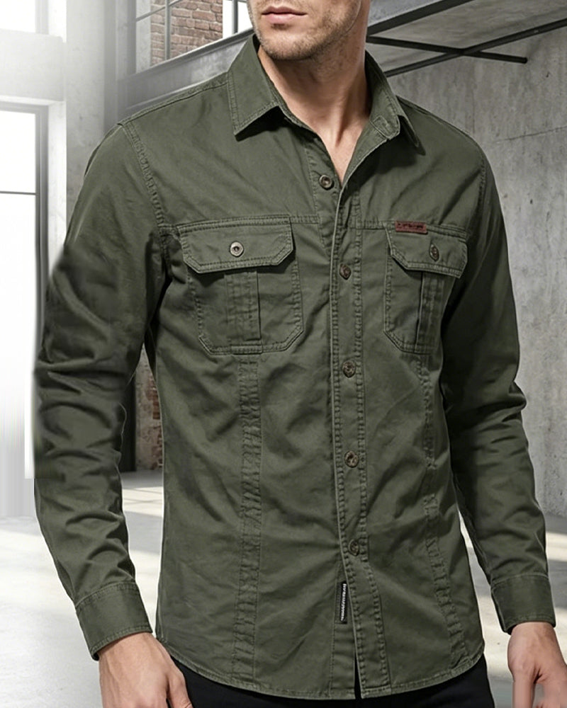 Chemise Homme Vêtement De Travail Poche Unie