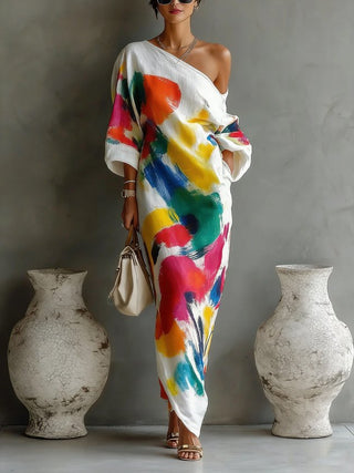 Danaé | Robe Maxi Imprimée Abstraite