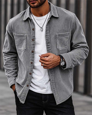 👔 Veste Chemise Décontractée En Velours Côtelé Pour Homme – Texture Classique Rencontre Confort Quotidien
