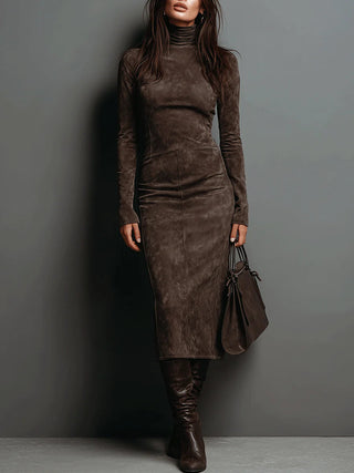 Lorène | Robe Midi Longue Marron