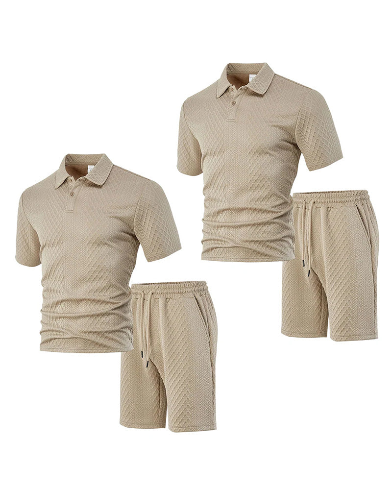 Ensemble 2 Pièces Pour Homme À Col Et Manches Courtes