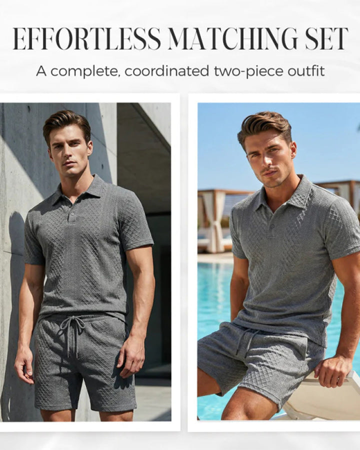Ensemble 2 Pièces Pour Homme À Col Et Manches Courtes