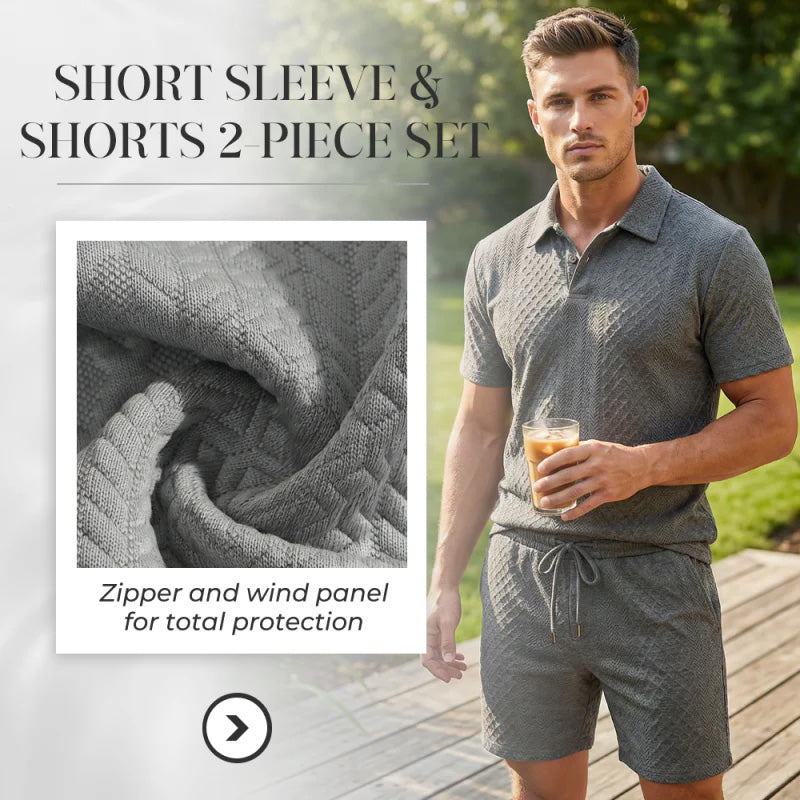 Ensemble 2 Pièces Pour Homme À Col Et Manches Courtes