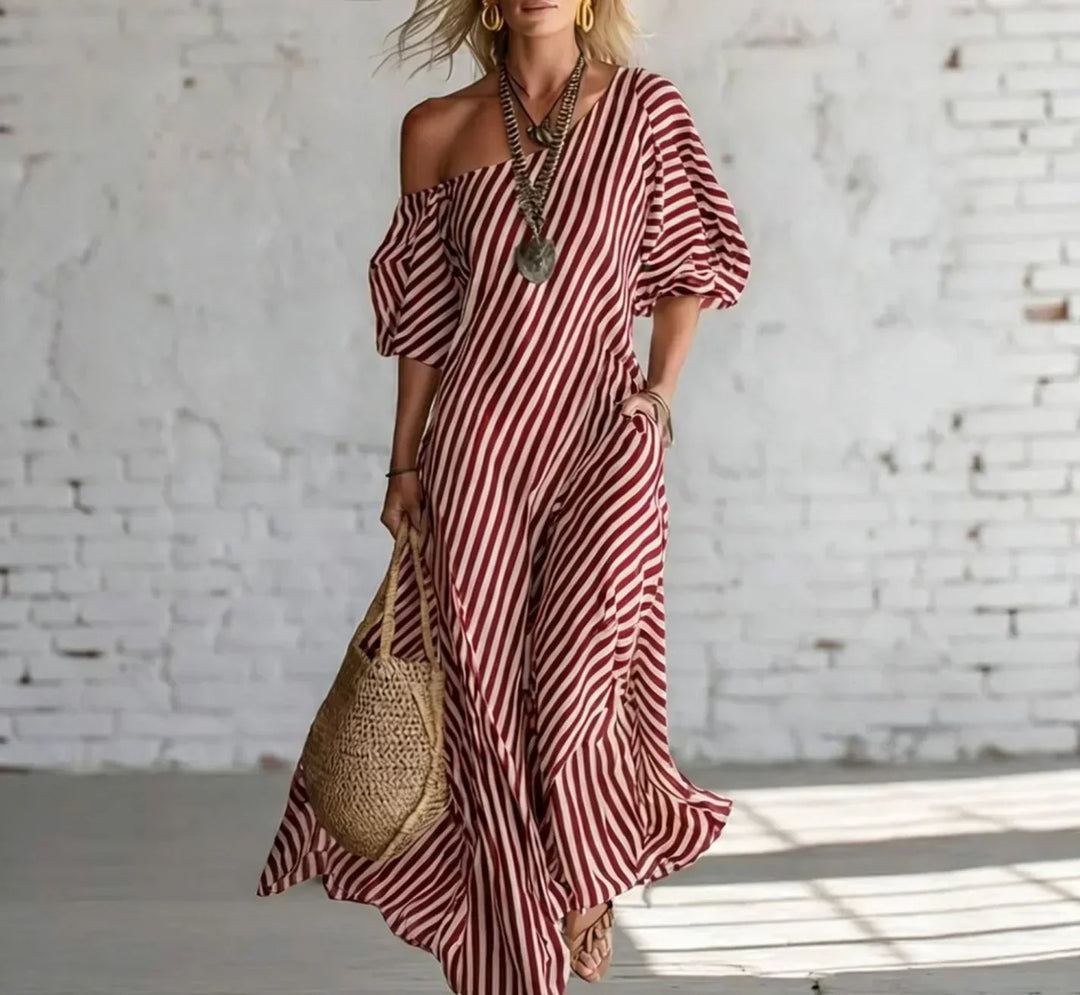 Alicia | Robe Maxi Rayée Côtière