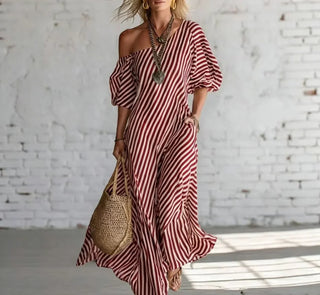Alicia | Robe Maxi Rayée Côtière