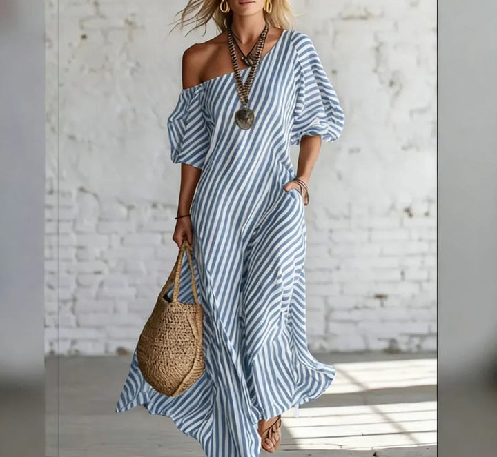 Alicia | Robe Maxi Rayée Côtière