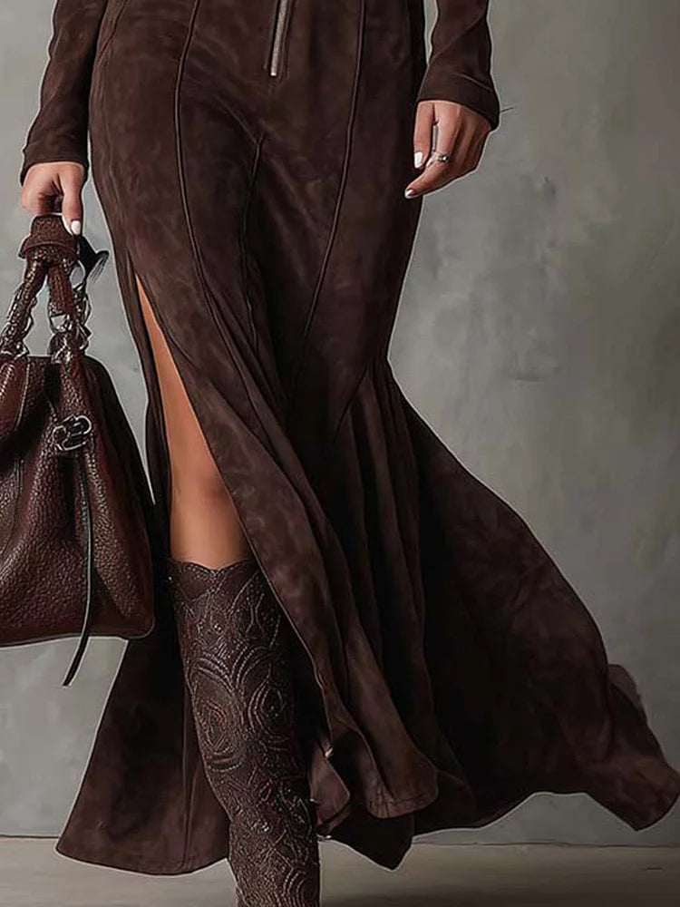 Claudia | Robe Longue Élégante avec Ceinture