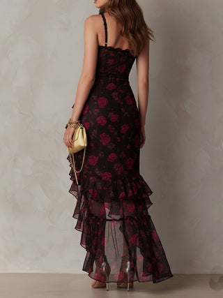 Louise | Robe Bohème à Volants Fleurie