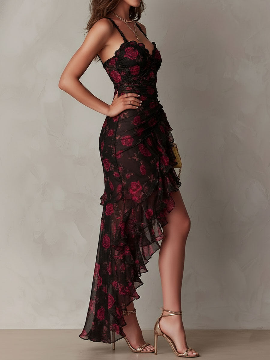 Louise | Robe Bohème à Volants Fleurie