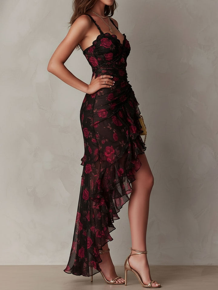 Louise | Robe Bohème à Volants Fleurie